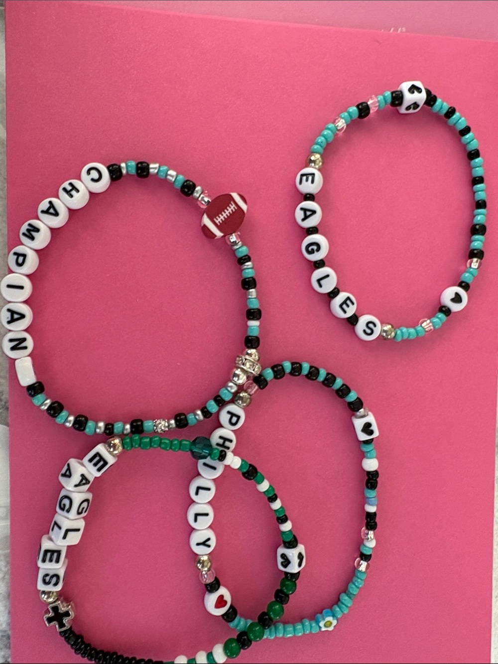 Custom Turquoise & Black Beaded Name Bracelet - Personalized Letter Beads